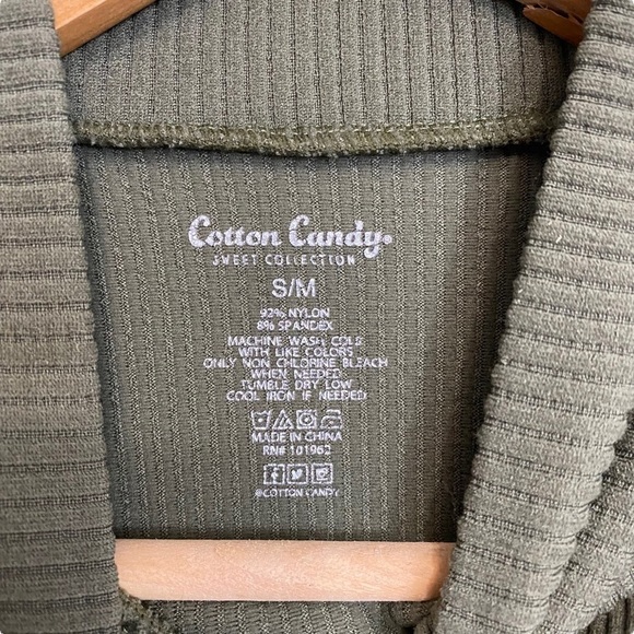 COTTON CANDY | Womens Ribbed Green Crop Top Summer Size Small​​ - Picture 4 of 4